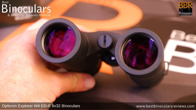 Objective Lenses on the Opticron Explorer WA ED-R 8x32 Binoculars