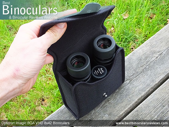 Inside the Opticron Imagic BGA VHD 8x42 Binoculars Carry Case