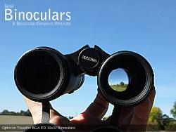 Deeply inset 32mm Objective lens on the Opticron Traveller BGA ED 10x32 Binoculars