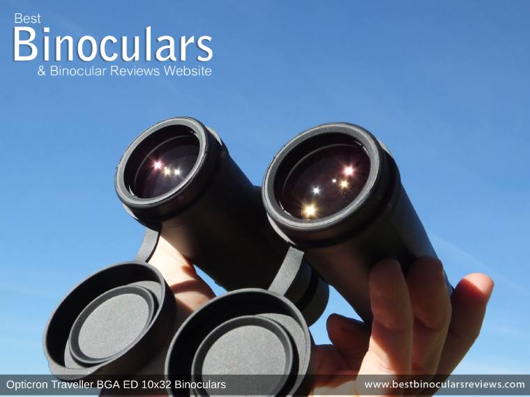 Objective Lenses on the Opticron Traveller BGA ED 10x32 Binoculars