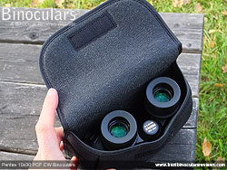 Levenhuk Atom binoculars in their Carry Case