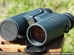 Lens Covers on the Pentax 8x43 DCF ED Binoculars