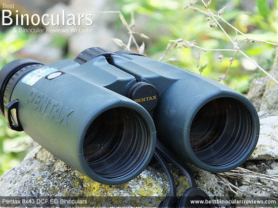 43mm Objective lenses on the Pentax 8x43 DCF ED Binoculars