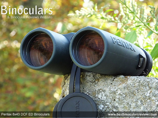 43mm Objective lenses on the Pentax 8x43 DCF ED Binoculars