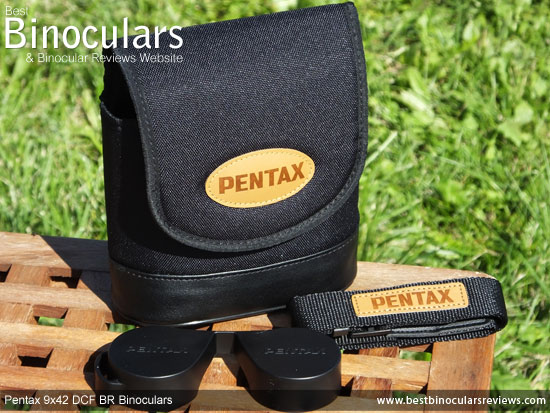 Carry Case, Neck Strap and Rain Guard for the Pentax 9x42 DCF BR Binoculars