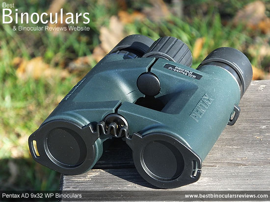 Lens Covers on the Pentax AD 9x32 WP Binoculars