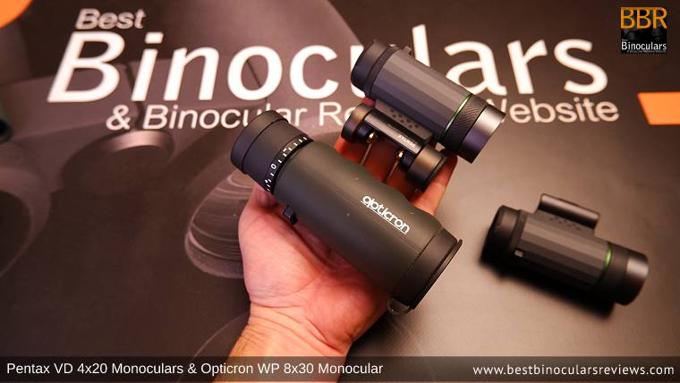 Pentax VD 4x20 Monoculars vs Opticron WP 8x30 Monocular