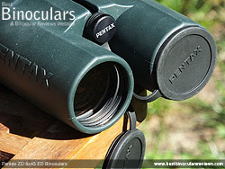 Lens Covers on the Pentax ZD 8x43 ED Binoculars