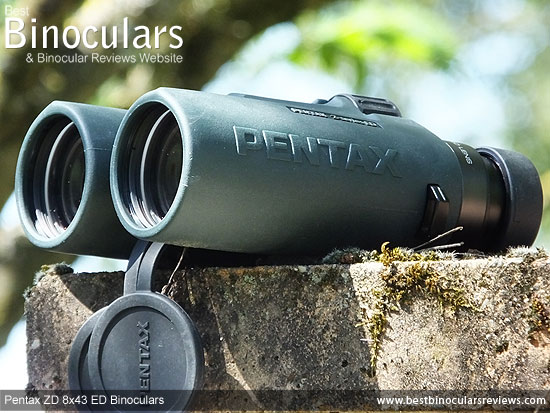 43mm Objective lenses on the Pentax ZD 8x43 ED Binoculars