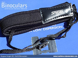 Neck strap on the Snypex Knight ED 10x32 Binoculars