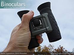 Holding the Compact Steiner BluHorizons 10x26 Binoculars