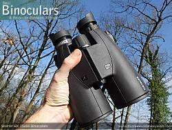 Holding the Steiner HX 15x56 Binoculars