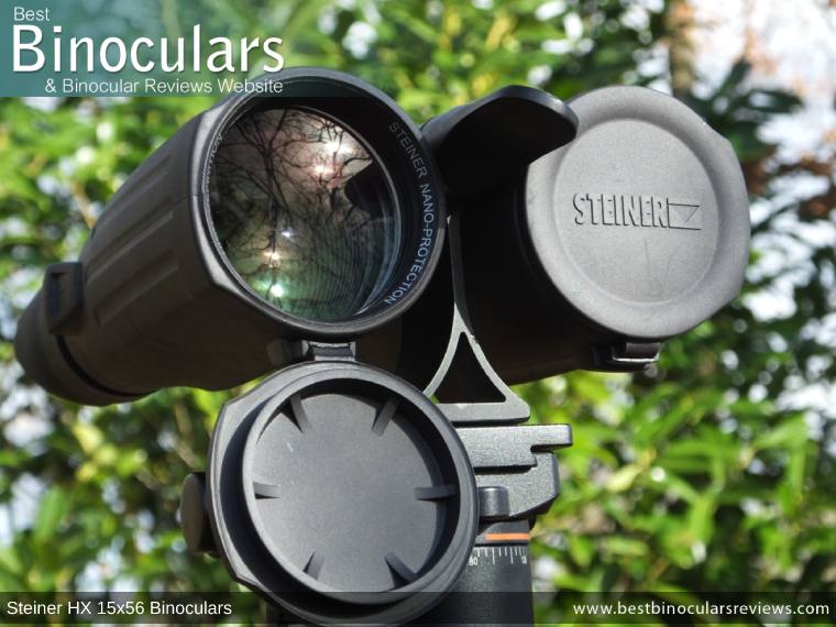 Objective Lens Covers on the Steiner HX 15x56 Binoculars