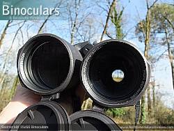 Deeply inset 32mm Objective lens on the Steiner HX 15x56 Binoculars