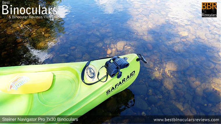 Steiner Navigator Pro 7x30 binoculars on a Kayak