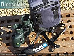 Neck strap on the Steiner Predator AF 8x30 Binoculars