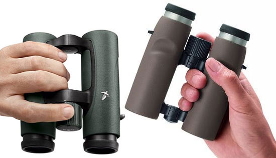 Sand vs Green on the open bridge design of the Swarovski EL 32 Traveler Binoculars