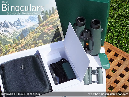 Swarovski EL 8.5x42 Binoculars with neck strap, carry case and rain-guard