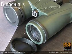 Objective Lens Covers on the Tom Lock Series One 8x42 Binoculars