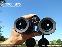 Rear of the Tom Lock Series 2 8x42 Binoculars