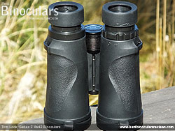 Underside of the Tom Lock Series 2 8x42 Binoculars