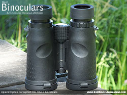 Underside of the Upland Optics Perception HD 10x42 Binoculars