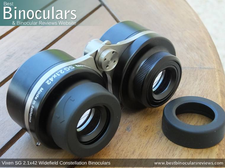 Eyecups on the Vixen SG 2.1x42 Binoculars