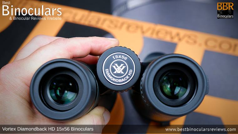 Focusing Wheel on the Vortex Diamondback HD 15x56 Binoculars