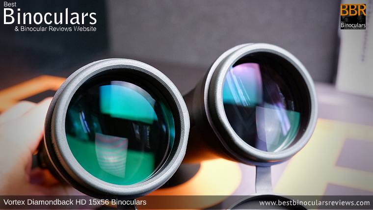 56mm Objective Lenses on the Vortex Diamondback HD 15x56 Binoculars