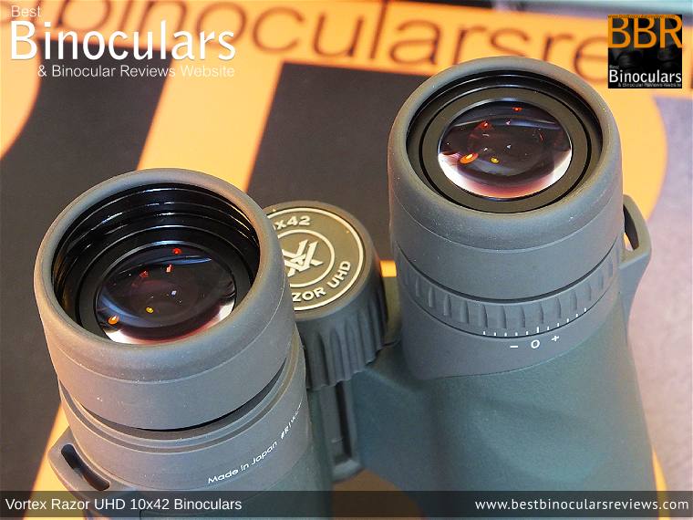 Eyecups on the Vortex Razor UHD 10x42 Binoculars