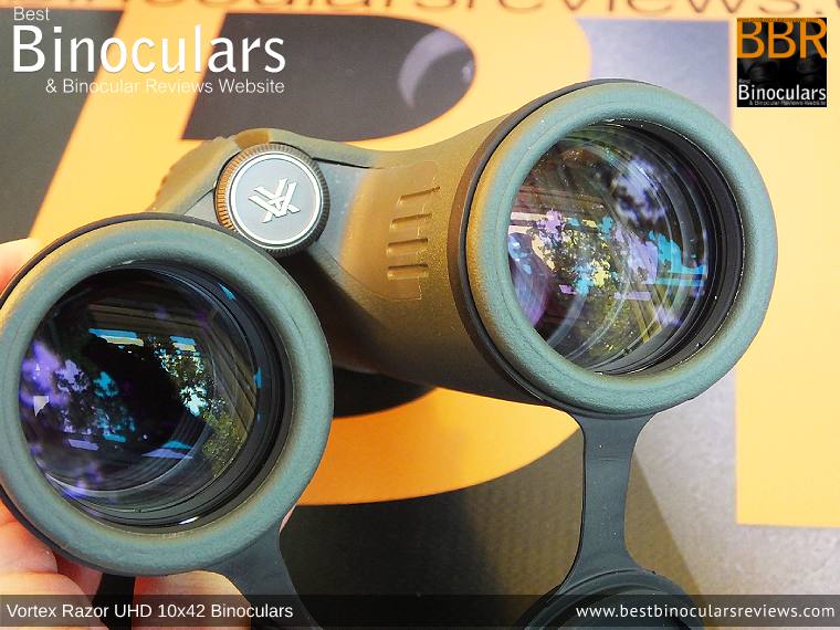 Reverse view through the Vortex Razor UHD 10x42 Binoculars