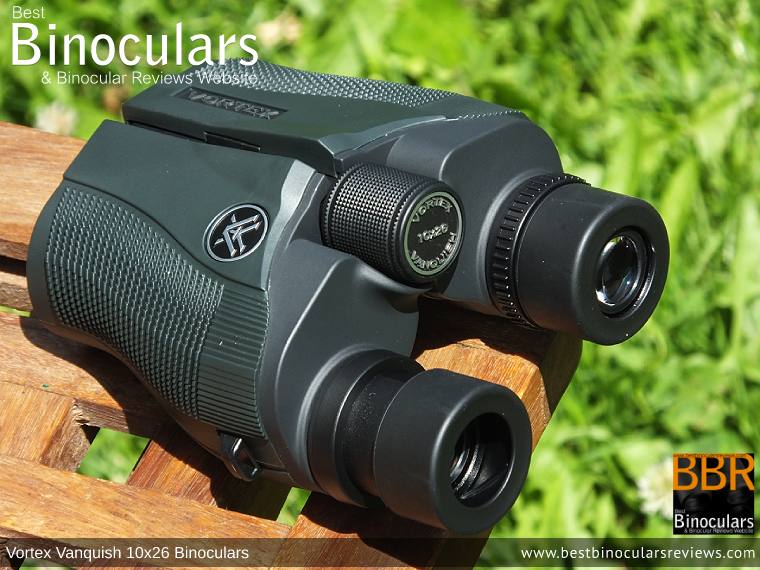 Eyecups on the Vortex Vanquish 10x26 Binoculars