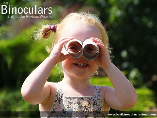 My Daughter copying daddy with her Homemade Binoculars!