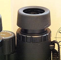 The eyecups and diopter adjustment ring on the Eagle Optics Ranger 8x42 Binoculars