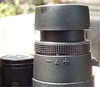 The eyecups and diopter adjustment ring on the Eagle Optics Ranger ED 8x42 Binoculars