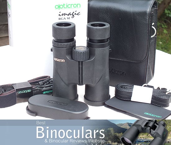 10x42 Opticron Imagic BGA SE Binoculars with carry case, neck strap, cleaning cloth and lens covers