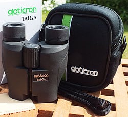 Opticron Taiga 8x25 compact binoculars with carry case and neck strap