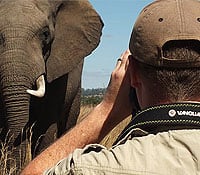 Me using Binoculars on Safari