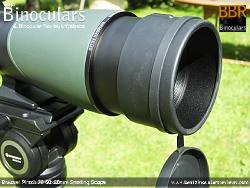 Extendable Sunshield on the Bresser Pirsch 20-60x80 Spotting Scope