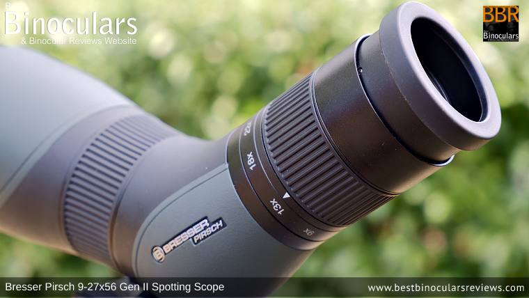 9-27x Zoom Eyepiece on the Bresser Pirsch 9-27x56 Gen II Spotting Scope