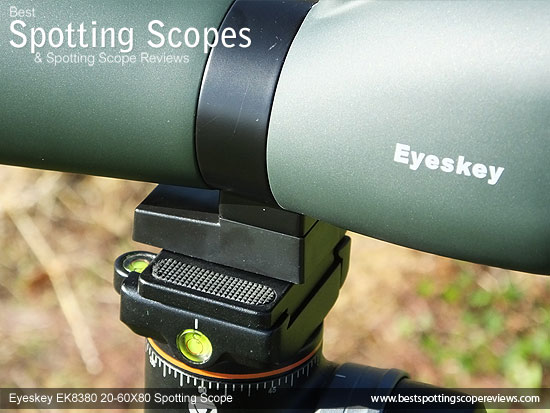 Mounting Plate & Collar on the Eyeskey EK8380 20-60x80 Spotting Scope