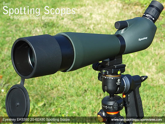 The Sunshield on the Eyeskey EK8380 20-60x80 Spotting Scope