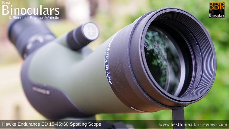 60mm Objective Lense on the Hawke Endurance ED 15-45x60 Spotting Scope