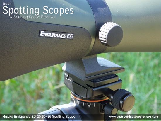 Mounting Plate & Collar on the Hawke Endurance ED 20-60x85 Spotting Scope