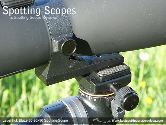 Mounting Plate & Collar on the Levenhuk 30-90x90 Spotting Scope