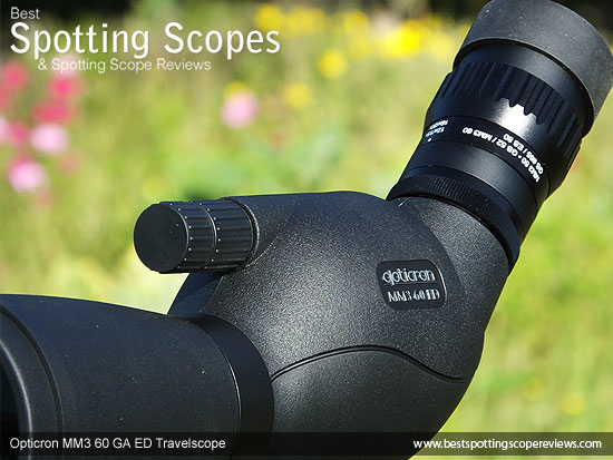 Twin focus wheels on the Opticron MM3 60 GA ED Travelscope