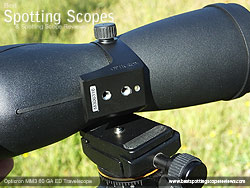 Mounting Plate on the Opticron MM3 60 GA ED Travelscope