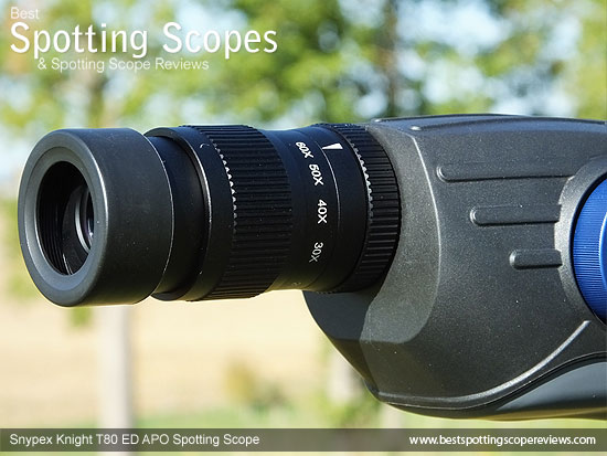 20-60x zoom Eyepiece on the Snypex Knight T80mm ED APO Spotting Scope