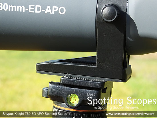 Mounting Plate & Collar on the Snypex Knight T80mm ED APO Spotting Scope