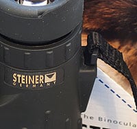 The ClicLoc strap attachment  on the Steiner 10x42 SkyHawk Pro Binoculars